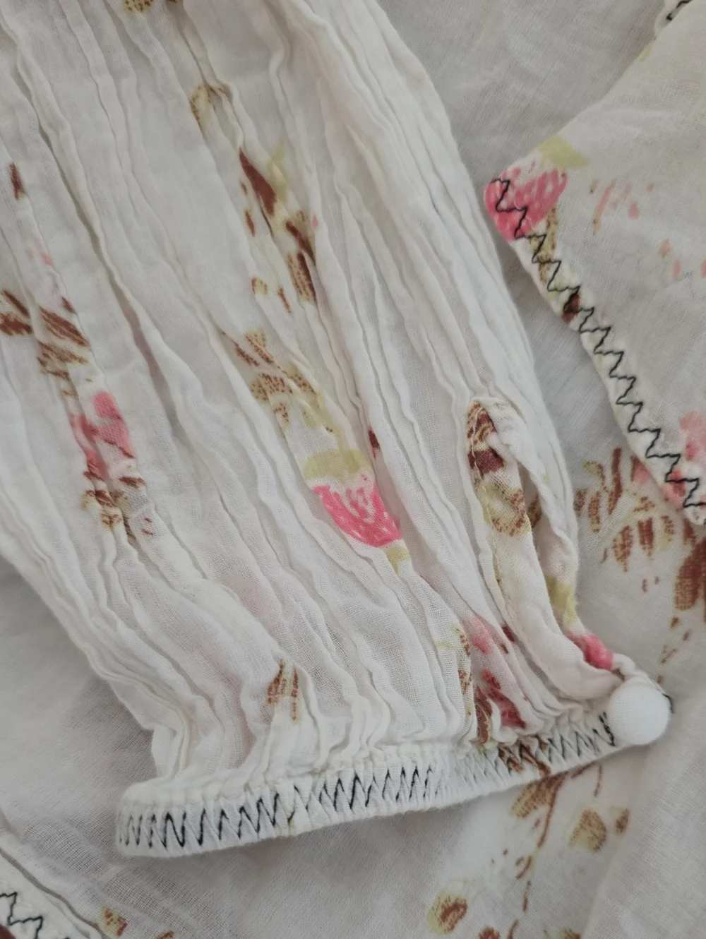 FREE PEOPLE Camilla Printed Vintage Floral French Country Blouse Ivory S NWOT